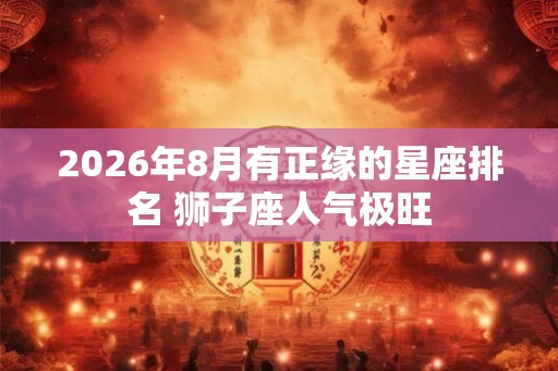 2026年8月有正缘的星座排名 狮子座人气极旺