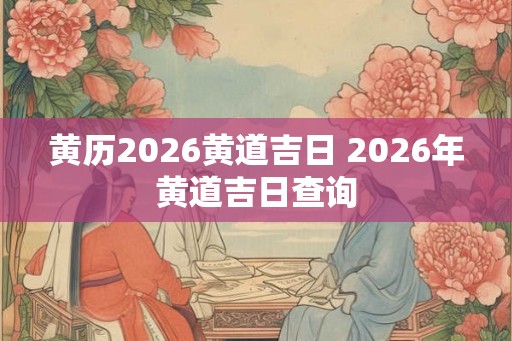 黄历2026黄道吉日 2026年黄道吉日查询