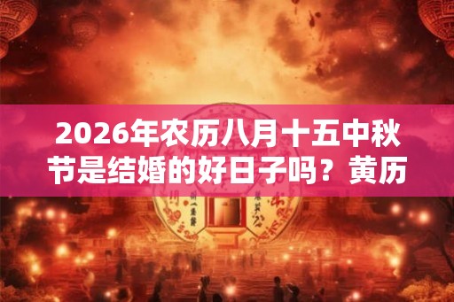 2026年农历八月十五中秋节是结婚的好日子吗？黄历如何？