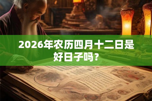 2026年农历四月十二日是好日子吗？