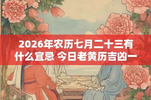 2026年农历七月二十三有什么宜忌 今日老黄历吉凶一览表