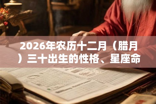 2026年农历十二月（腊月）三十出生的性格、星座命理详解！除夕生好吗？