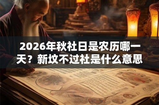 2026年秋社日是农历哪一天？新坟不过社是什么意思？