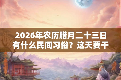 2026年农历腊月二十三日有什么民间习俗？这天要干什么？
