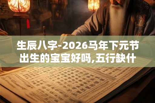 生辰八字-2026马年下元节出生的宝宝好吗,五行缺什么