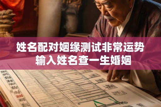 姓名配对姻缘测试非常运势  输入姓名查一生婚姻