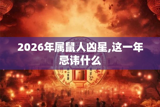 2026年属鼠人凶星,这一年忌讳什么