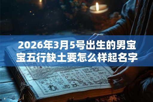2026年3月5号出生的男宝宝五行缺土要怎么样起名字