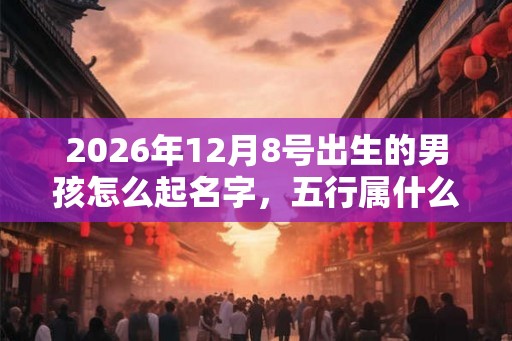 2026年12月8号出生的男孩怎么起名字，五行属什么