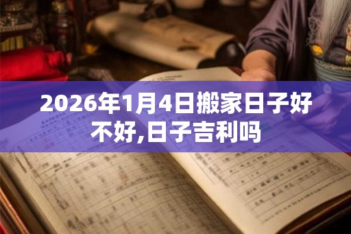 2026年1月4日搬家日子好不好,日子吉利吗 2026年1月4日搬家日子好不好,日子吉利吗