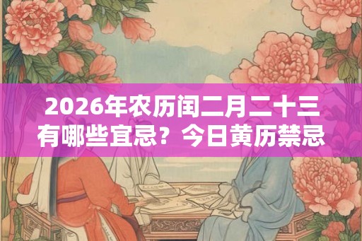 2026年农历闰二月二十三有哪些宜忌？今日黄历禁忌什么