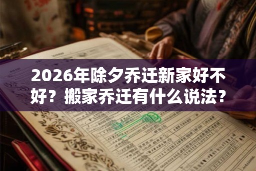 2026年除夕乔迁新家好不好？搬家乔迁有什么说法？