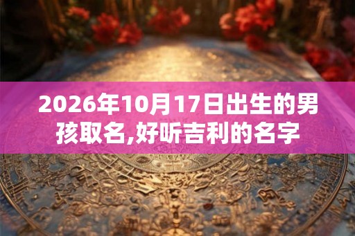2026年10月17日出生的男孩取名,好听吉利的名字