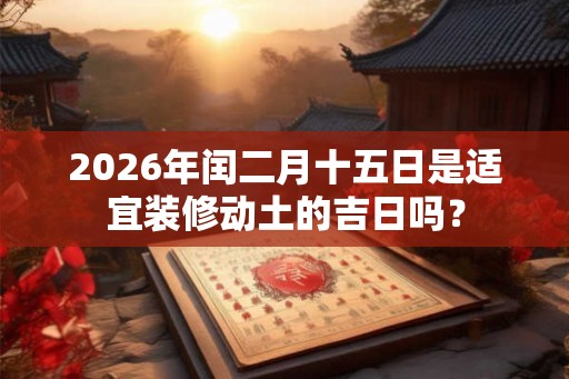 2026年闰二月十五日是适宜装修动土的吉日吗? 2026年闰二月十五日是适宜装修动土的吉日吗?