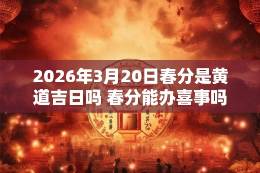 2026年3月20日春分是黄道吉日吗 春分能办喜事吗