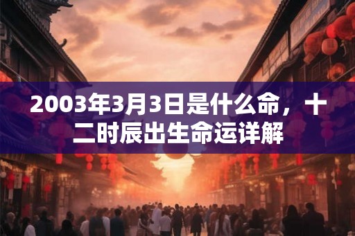 2003年3月3日是什么命，十二时辰出生命运详解