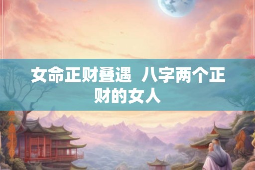 女命正财叠遇 八字两个正财的女人 女命正财叠遇 八字两个正财的女人