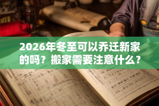 2026年冬至可以乔迁新家的吗？搬家需要注意什么？