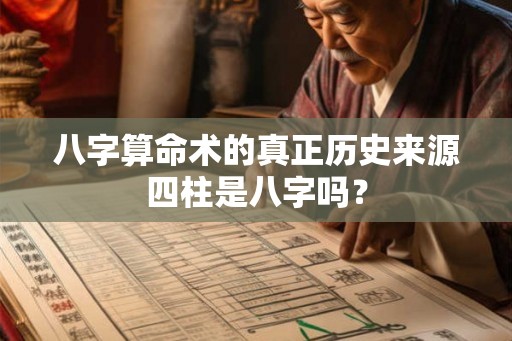 八字算命术的真正历史来源四柱是八字吗？