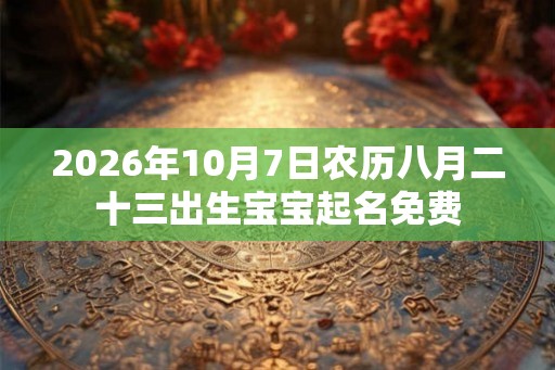 2026年10月7日农历八月二十三出生宝宝起名免费
