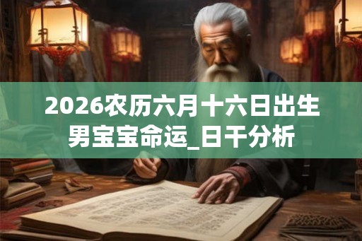 2026农历六月十六日出生男宝宝命运_日干分析