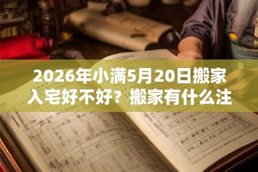 2026年小满5月20日搬家入宅好不好？搬家有什么注意事项？