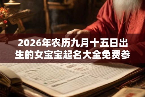 2026年农历九月十五日出生的女宝宝起名大全免费参考