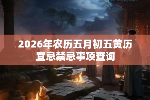 2026年农历五月初五黄历宜忌禁忌事项查询