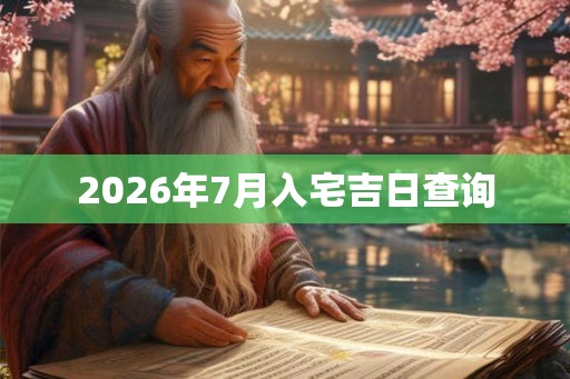 2026年7月入宅吉日查询 2026年7月入宅吉日查询