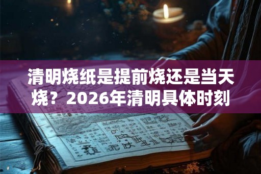 清明烧纸是提前烧还是当天烧？2026年清明具体时刻
