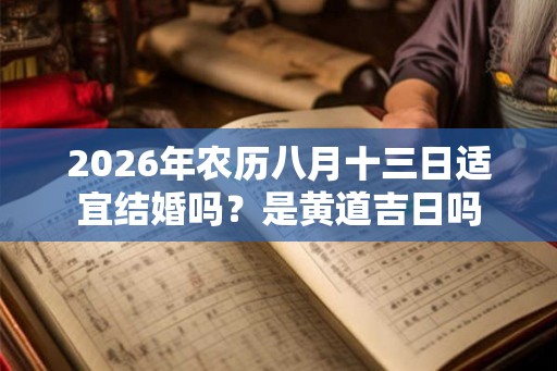 2026年农历八月十三日适宜结婚吗？是黄道吉日吗