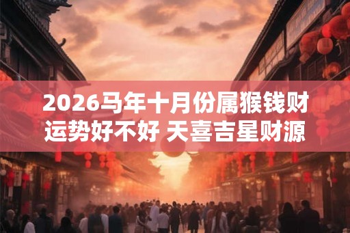 2026马年十月份属猴钱财运势好不好 天喜吉星财源滚滚