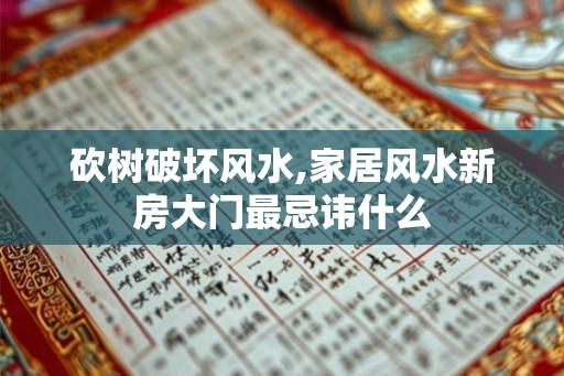 砍树破坏风水,家居风水新房大门最忌讳什么