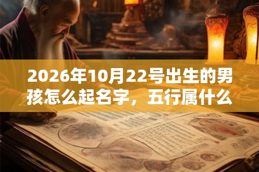 2026年10月22号出生的男孩怎么起名字，五行属什么