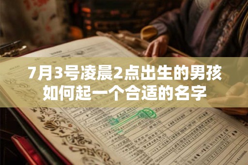 7月3号凌晨2点出生的男孩如何起一个合适的名字