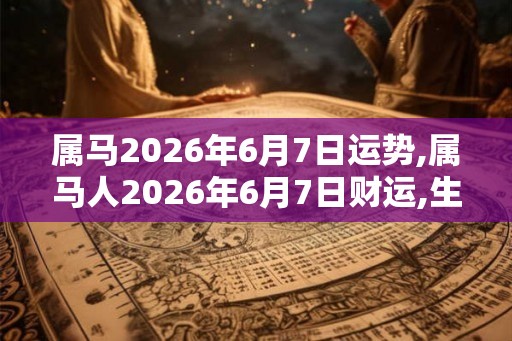 属马2026年6月7日运势,属马人2026年6月7日财运,生肖马2026年6月7日运势