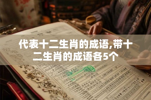 代表十二生肖的成语,带十二生肖的成语各5个