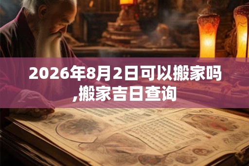 2026年8月2日可以搬家吗,搬家吉日查询