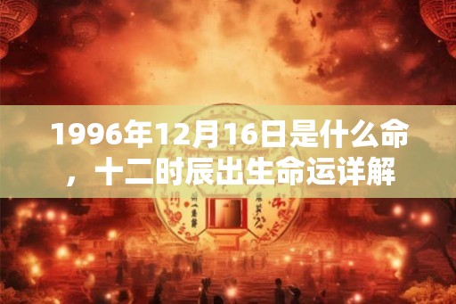 1996年12月16日是什么命，十二时辰出生命运详解