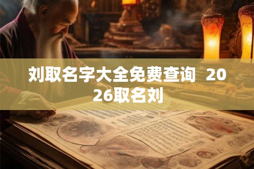 刘取名字大全免费查询  2026取名刘