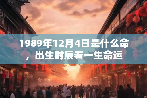 1989年12月4日是什么命，出生时辰看一生命运