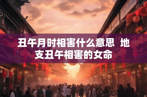 丑午月时相害什么意思  地支丑午相害的女命