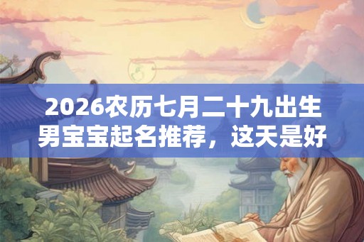2026农历七月二十九出生男宝宝起名推荐，这天是好日子吗？