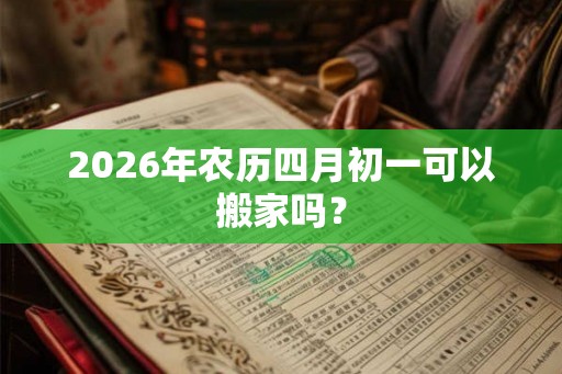 2026年农历四月初一可以搬家吗？