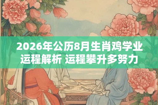 2026年公历8月生肖鸡学业运程解析 运程攀升多努力