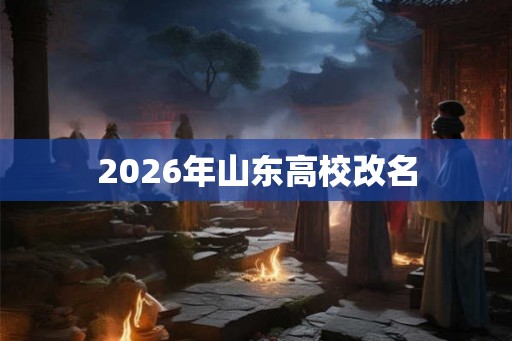 2026年山东高校改名