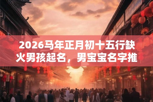 2026马年正月初十五行缺火男孩起名，男宝宝名字推荐