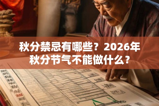 秋分禁忌有哪些？2026年秋分节气不能做什么？