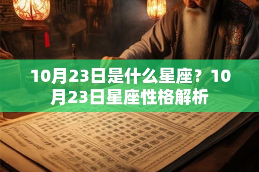 10月23日是什么星座？10月23日星座性格解析
