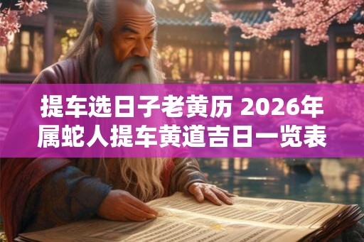提车选日子老黄历 2026年属蛇人提车黄道吉日一览表